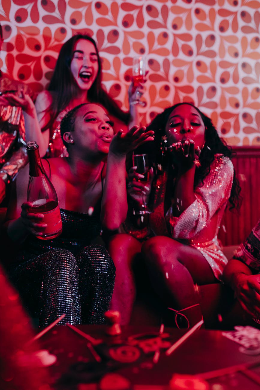 friends celebrating christmas